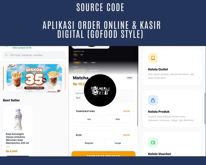 Script Aplikasi Order Online & Kasir Digital (Gofood Style)